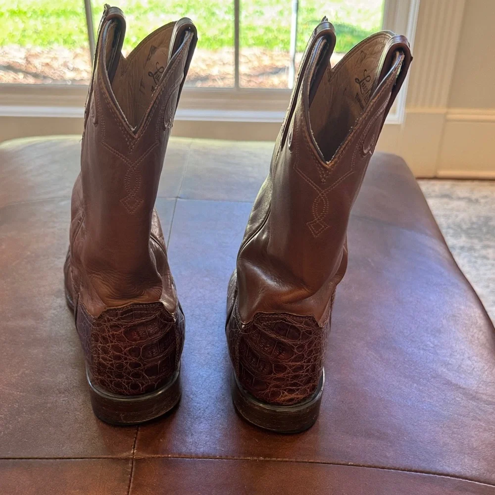REAL - Lucchese Brown Alligator boats - Picture 7 of 13
